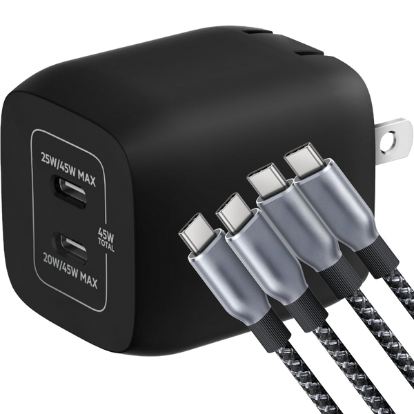 BC Mobile Power Supply, Dual USB-C PD, Dual Cables